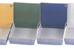 Pojemnik na prace protetyczne w sześciu kolorach z uchwytem na kartę z opisem czarny
